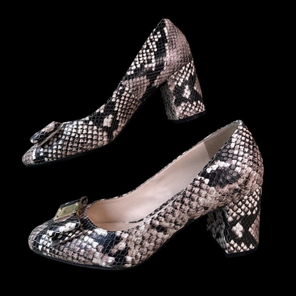 Cole Haan Tali Bow Pumps – Roccia Snake Print